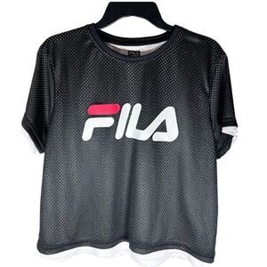 FILA MICHELLE CROPPED MESH TEE shirt jersey size large